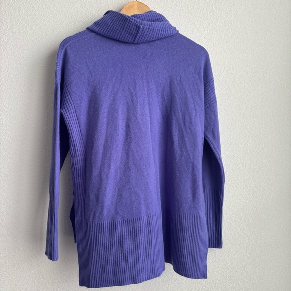 Diane Von Furstenberg Ahiga Purple 90% Cashmere 10% Wool Cowl Turtleneck Sweater - Picture 3 of 11
